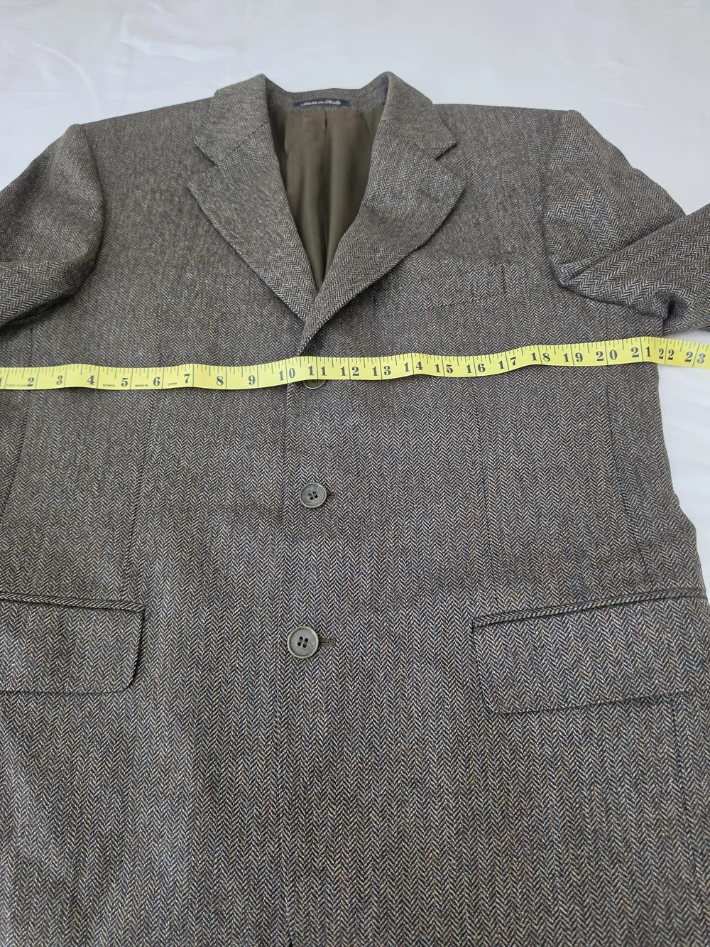 Classic Men's Gray Herringbone Blazer 100% Wool Made In ITALY.